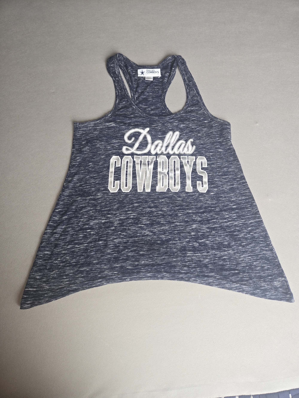 Dallas Cowboys Tank Top Women's Small S Blue Space Dye Racerback Authentic NFL